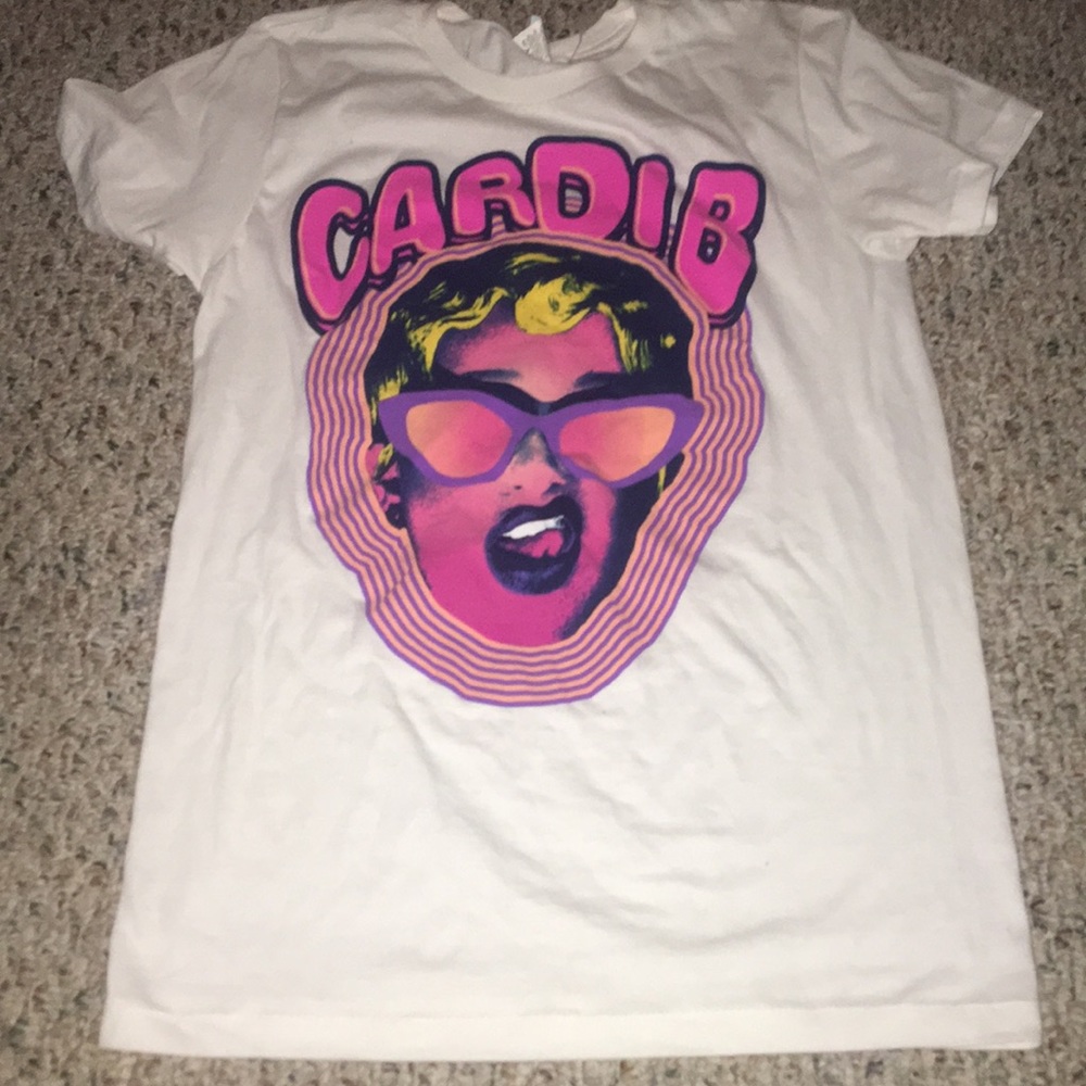 white cardi b t shirt